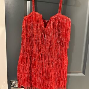 Red Fringe Dress